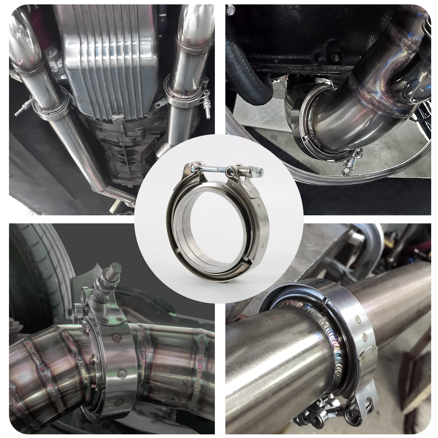 JDMSPEED installed on downpipe demonstrating quick removal and tight seal benefit