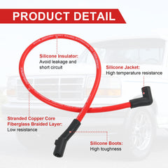 JDMSPEED ignition wires installed on Ford engine, improving ignition reliability during use
