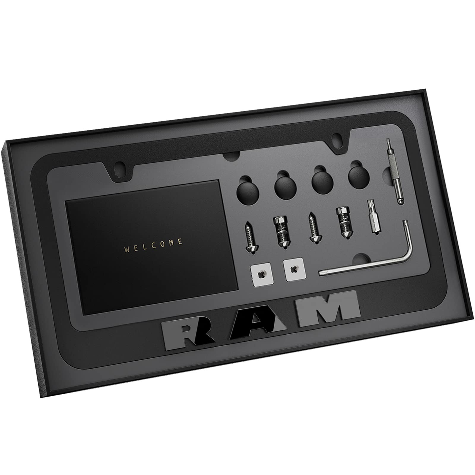 JDMstyle front view showing slim black frame and clean plate edge for sleek look
