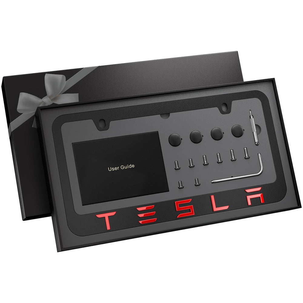 JDMstyle black license plate frame front view showing slim profile and refined finish