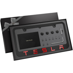 JDMstyle black license plate frame front view showing slim profile and refined finish