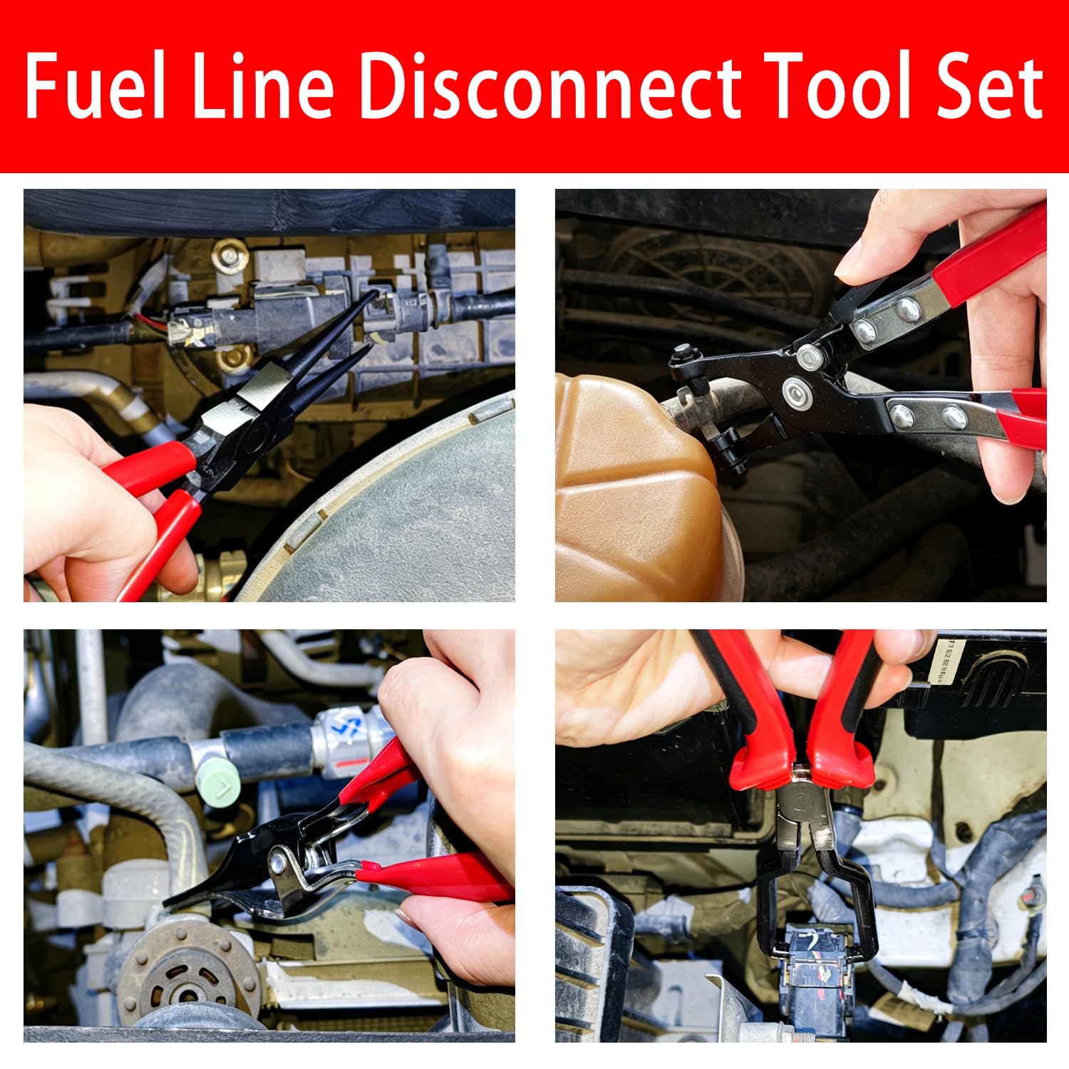 JDUanL fuel filter caliper in use releasing a fuel line fitting safely