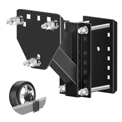 JEACENT front view mounted spare tire showing secure fit and easy access