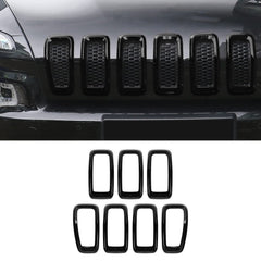 JeCar front grill inserts installed on Cherokee showing sleek updated look