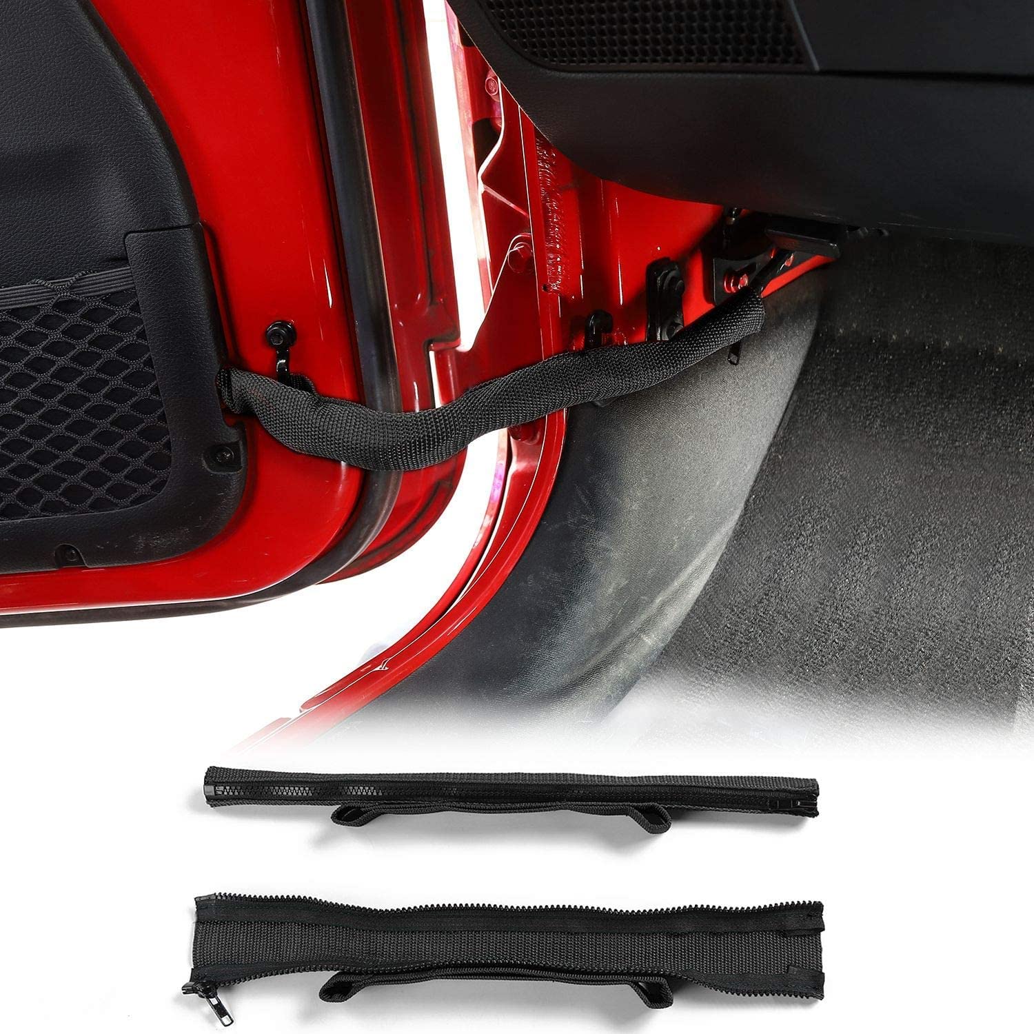 JeCar front packaging showing black replacement door strap and quick-fit benefit