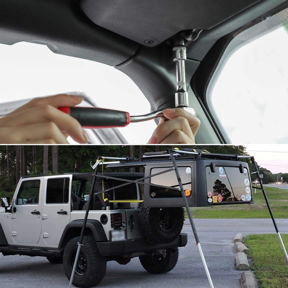 JeCar Torx kit in use removing a Jeep Wrangler hardtop fastener, fast and efficient service