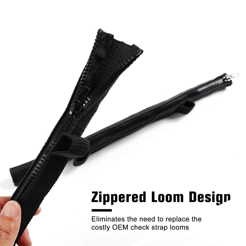 JeCar reinforced nylon webbing and stitching detail for long-lasting strength