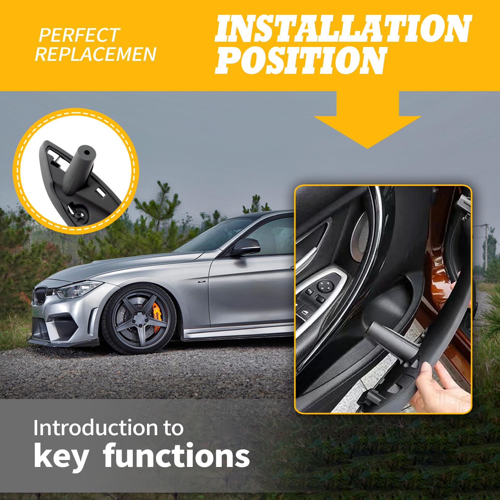 Jecoupoon handle in vehicle interior restoring clean factory look