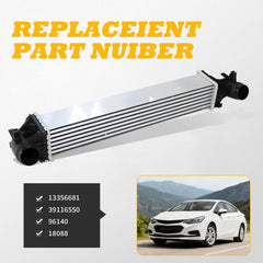 Jecoupoon intercooler installed under Cruze hood restoring turbo efficiency