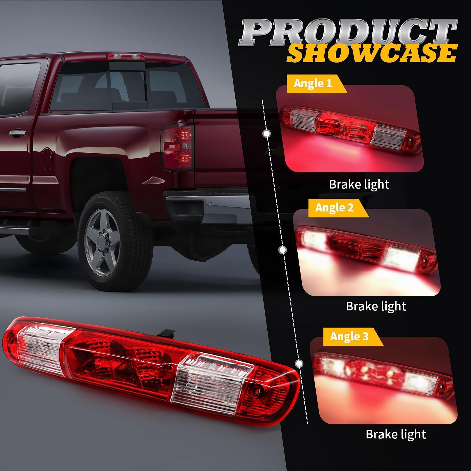 Jecoupoon brake light beside ruler for scale showing correct OEM dimensions