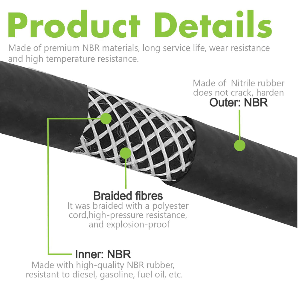 Jeemiter hose next to ruler showing scale and accurate sizing