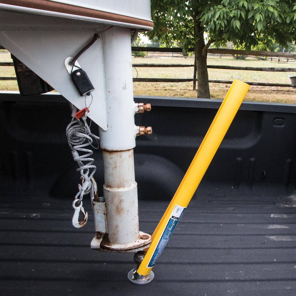 Jeffers hook up helper on gooseneck ball showing easy fit and faster alignment