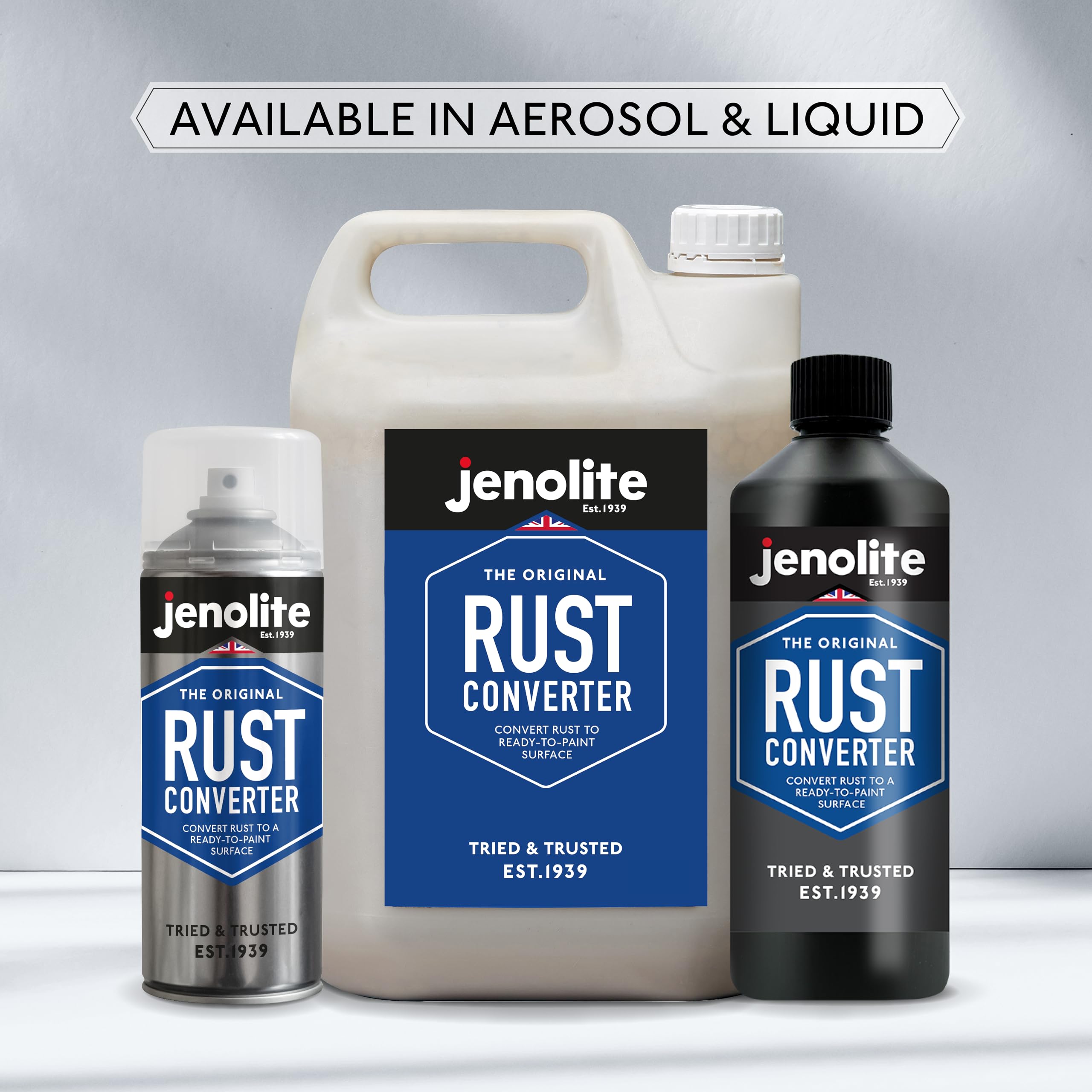 150ml JENOLITE bottle next to a ruler to show compact size and portability