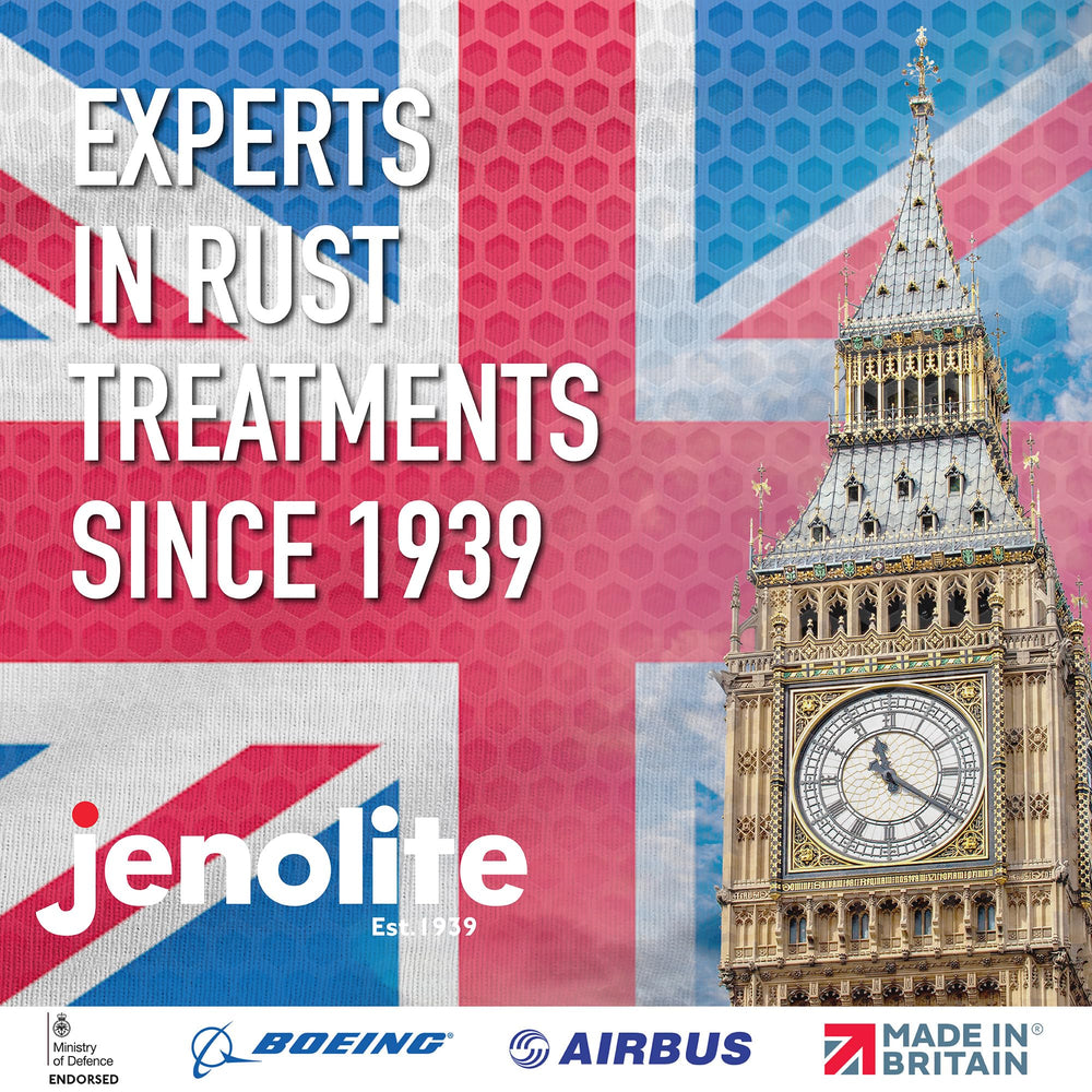 JENOLITE 500ml bottle next to ruler to show size and portability