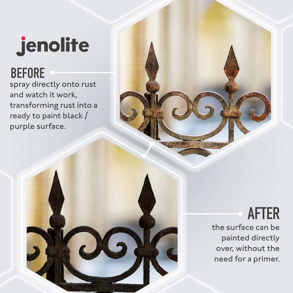 JENOLITE bottle beside ruler to show 500ml size and handling ease