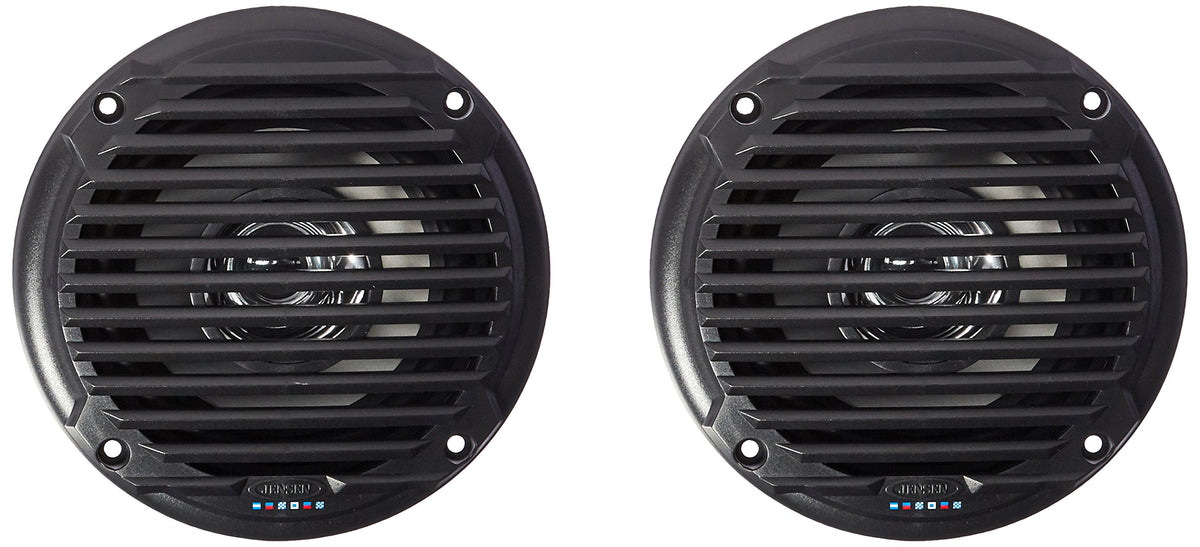 Jensen MS5006BR front grille view showing durable black finish and weatherproof protection