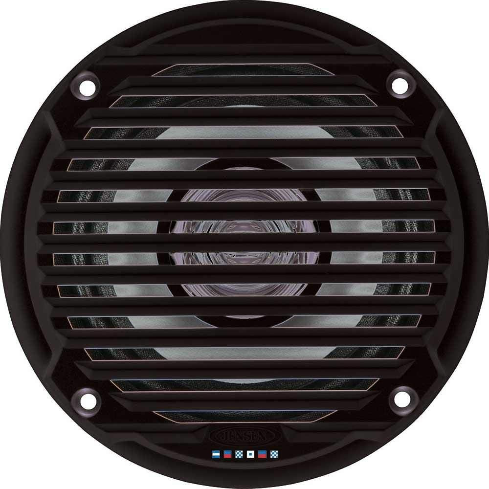 Jensen MS5006BR installed on RV patio illustrating compact fit and outdoor-ready durability