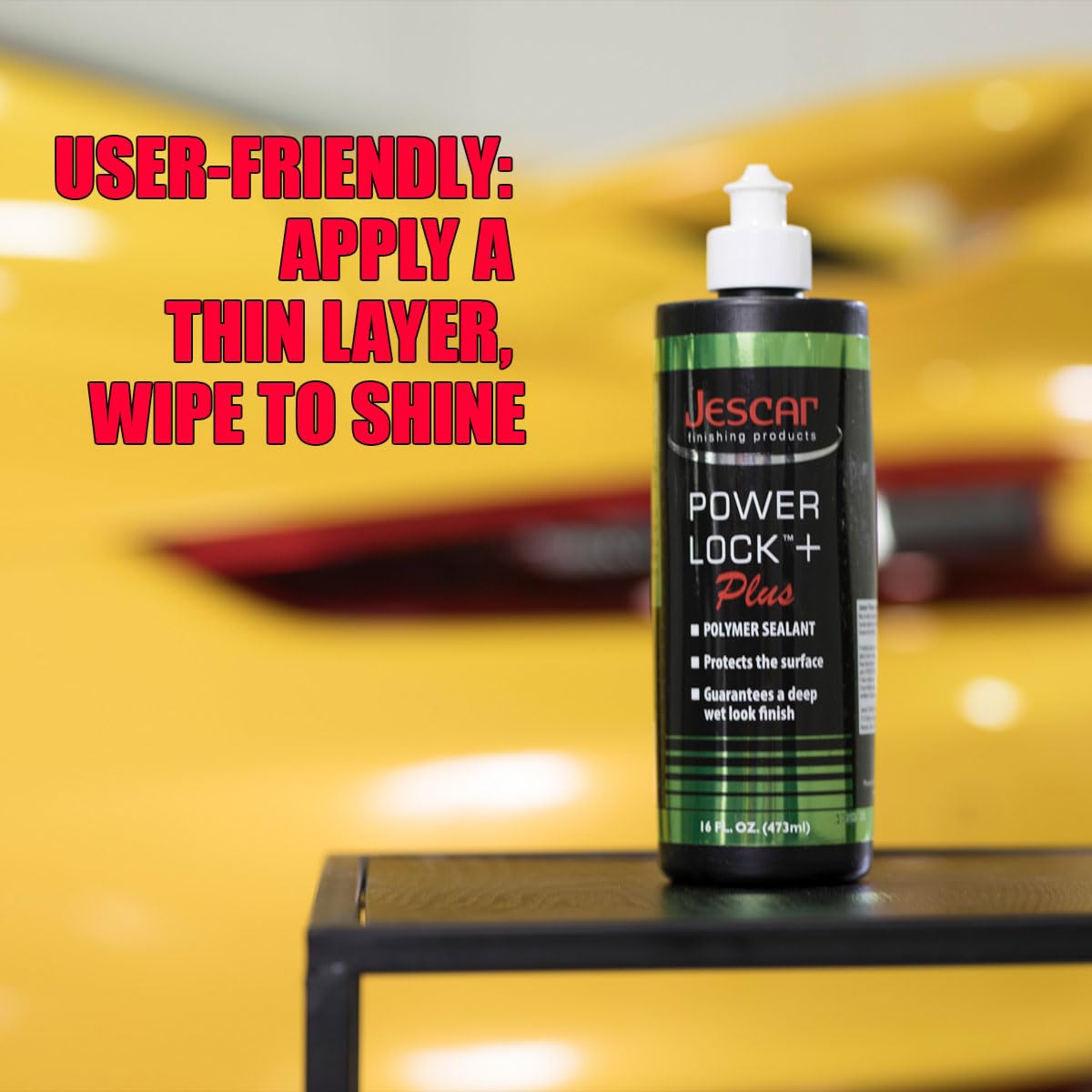 Jescar Power Lock Plus polished panel side-by-side showing enhanced gloss and improved clarity