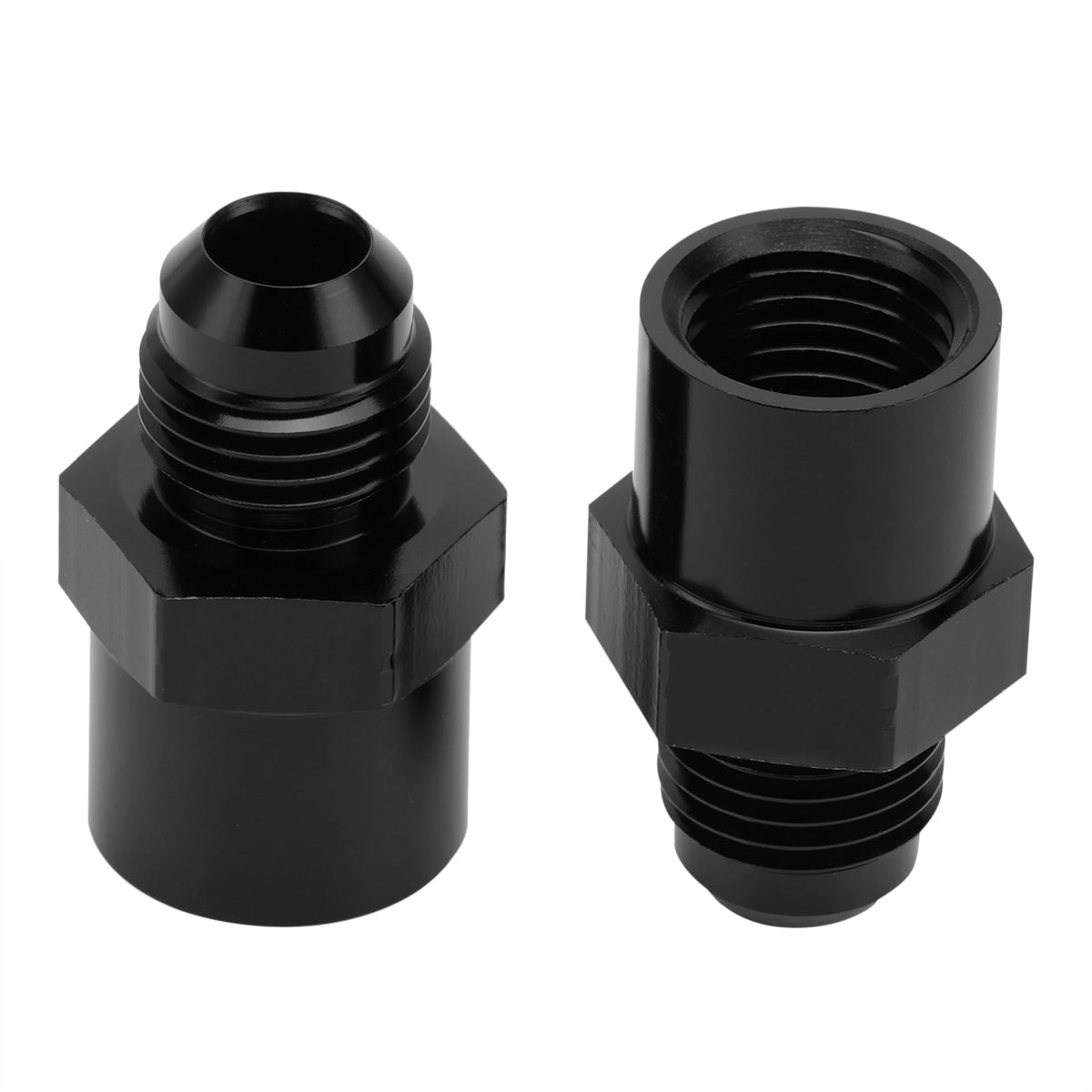 Jetuplusllc adapter front view showing -6AN outlets and compact design for clean installs