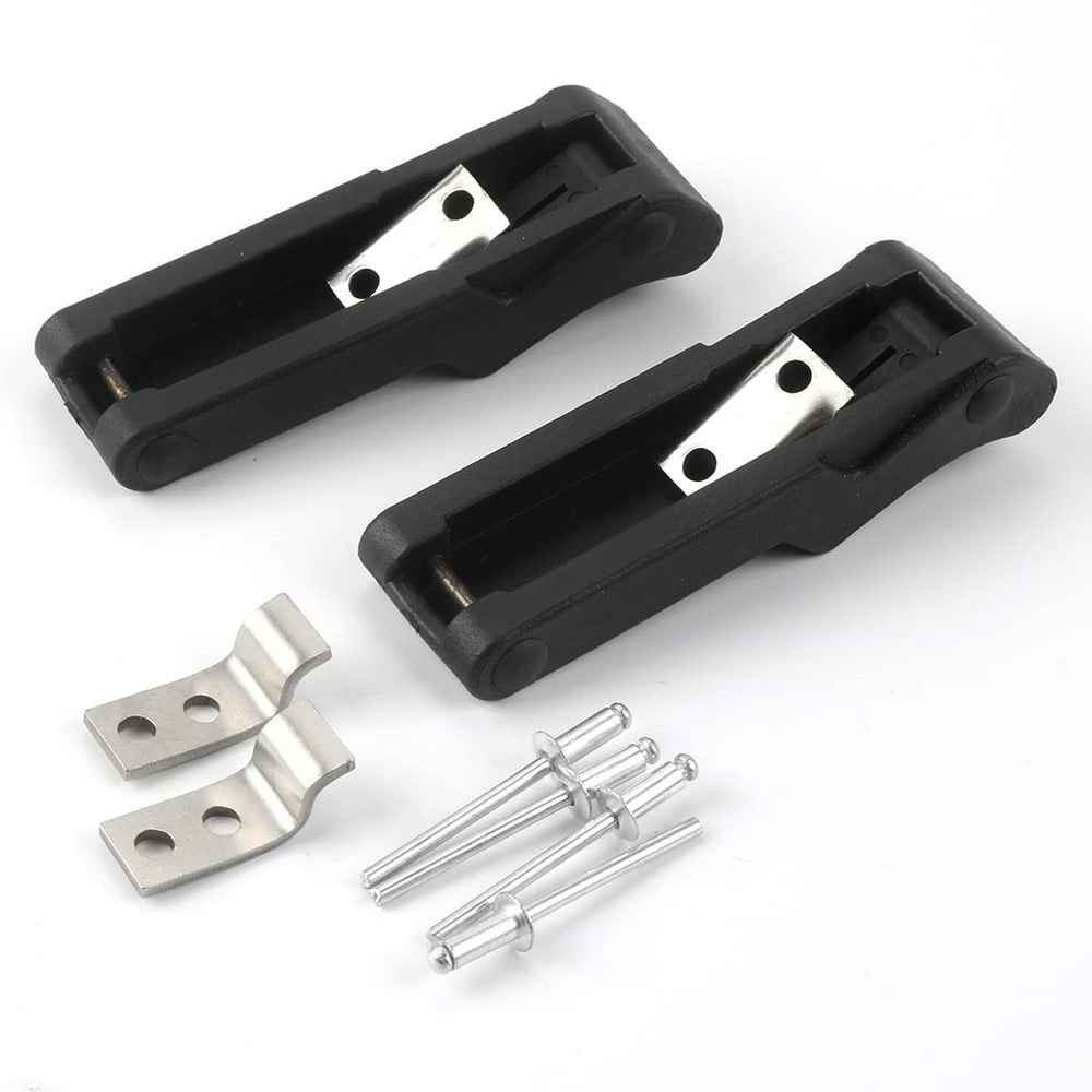 Jetuplusllc front view of two black rear compartment latches showing fit and finish benefit