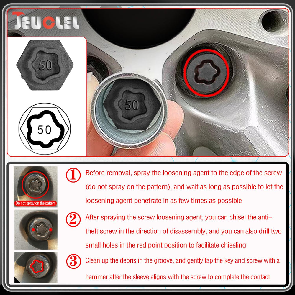 JEUCLEL adapter and punch close-up showing secure changing function