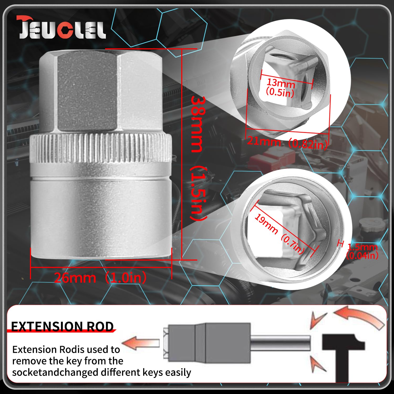 JEUCLEL molded case closed for compact storage and tool protection