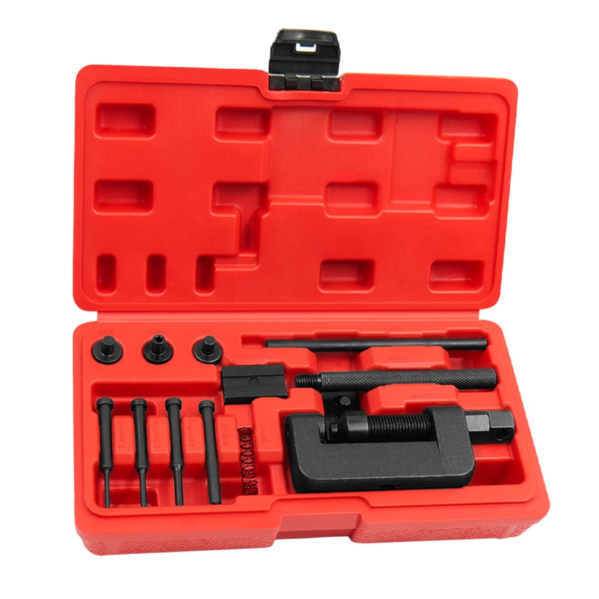 JEUCLEL chain breaker front view showing robust C-frame and grip for reliable leverage