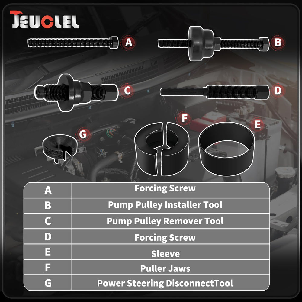 JEUCLEL threaded removal screw close-up, precise threads for smooth operation