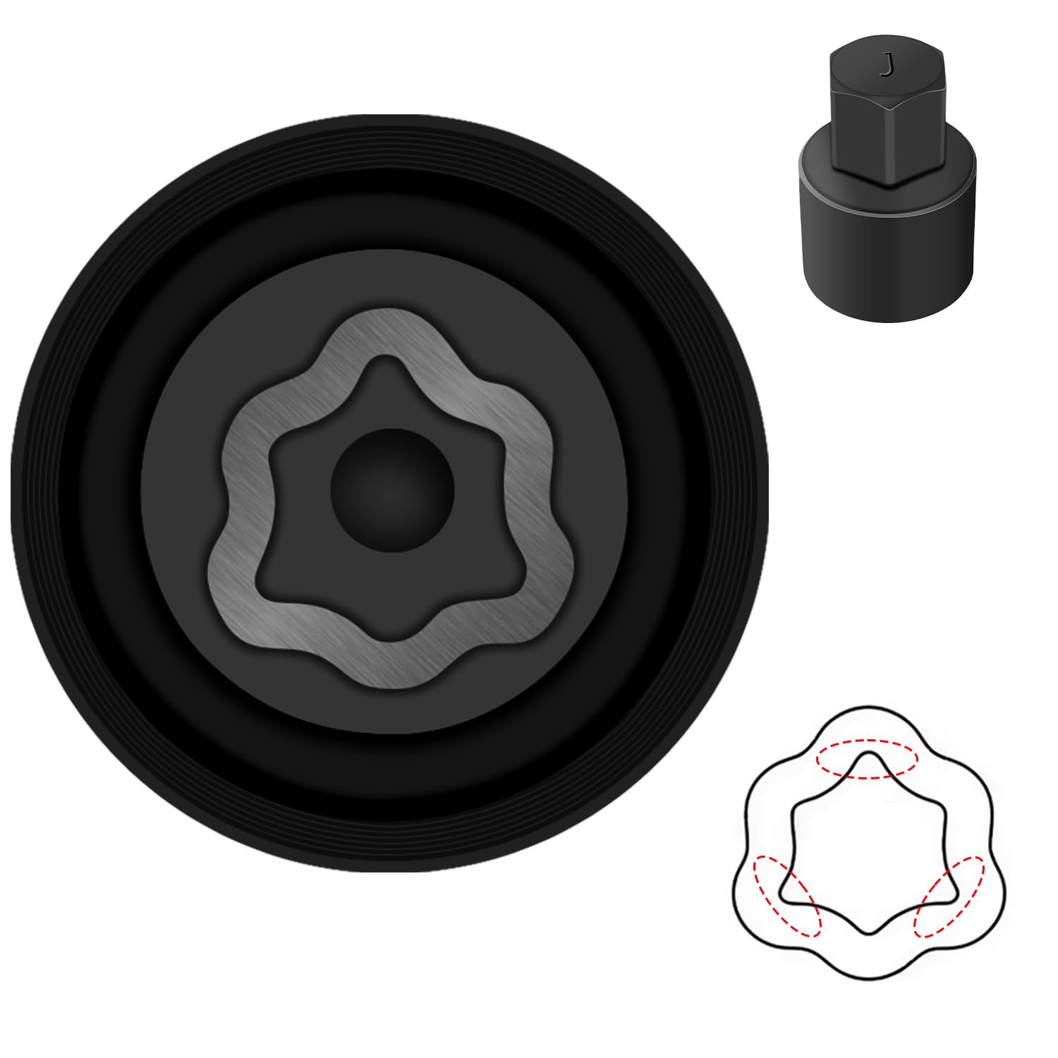 JEUCLEL front packaging showing wheel key and case for quick identification and storage