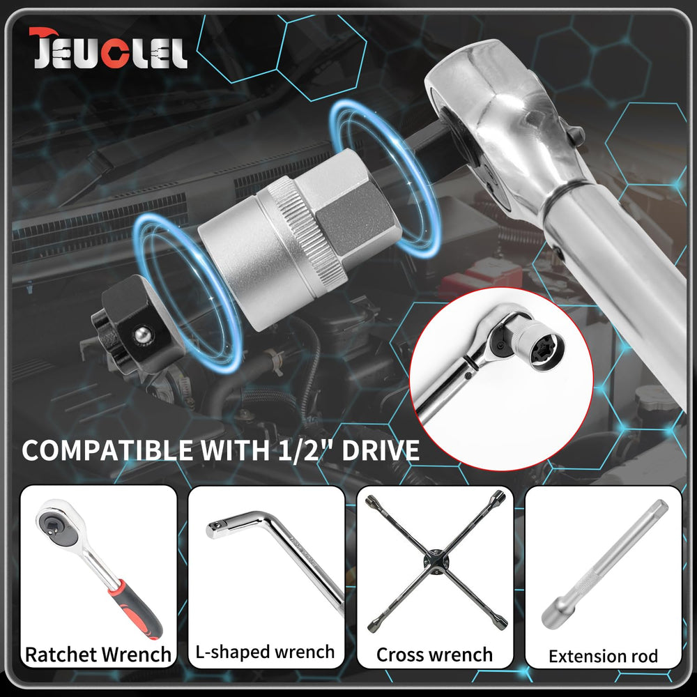 JEUCLEL kit attached to ratchet in use illustrating practical roadside help