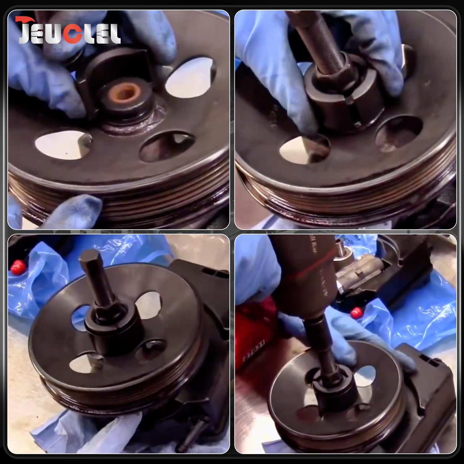 JEUCLEL puller jaws close-up showing grip surface and secure fit