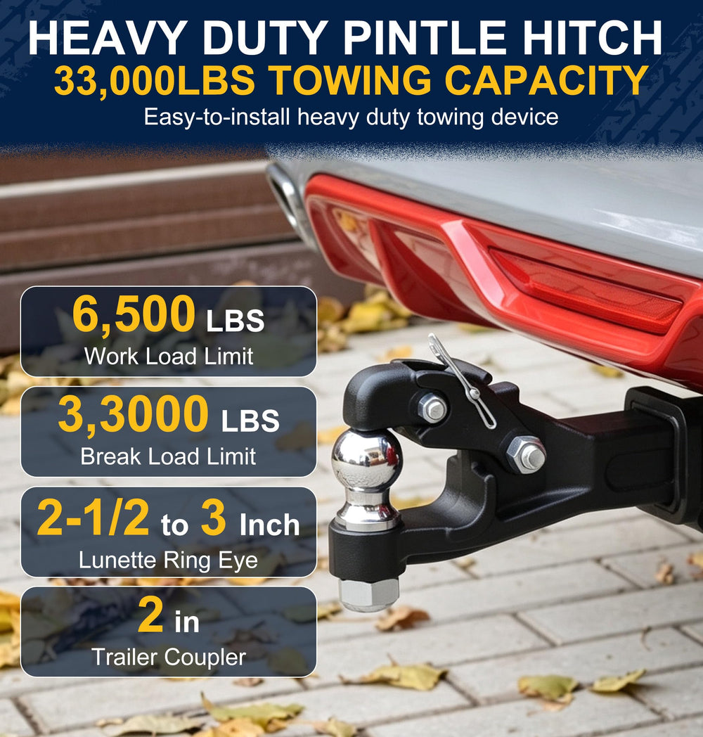 JEXTRA closeup of 2-inch ball and coupler detail for secure dual-type towing