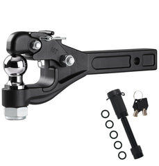 JEXTRA front view pintle hitch showing full assembly and heavy-duty shape benefits