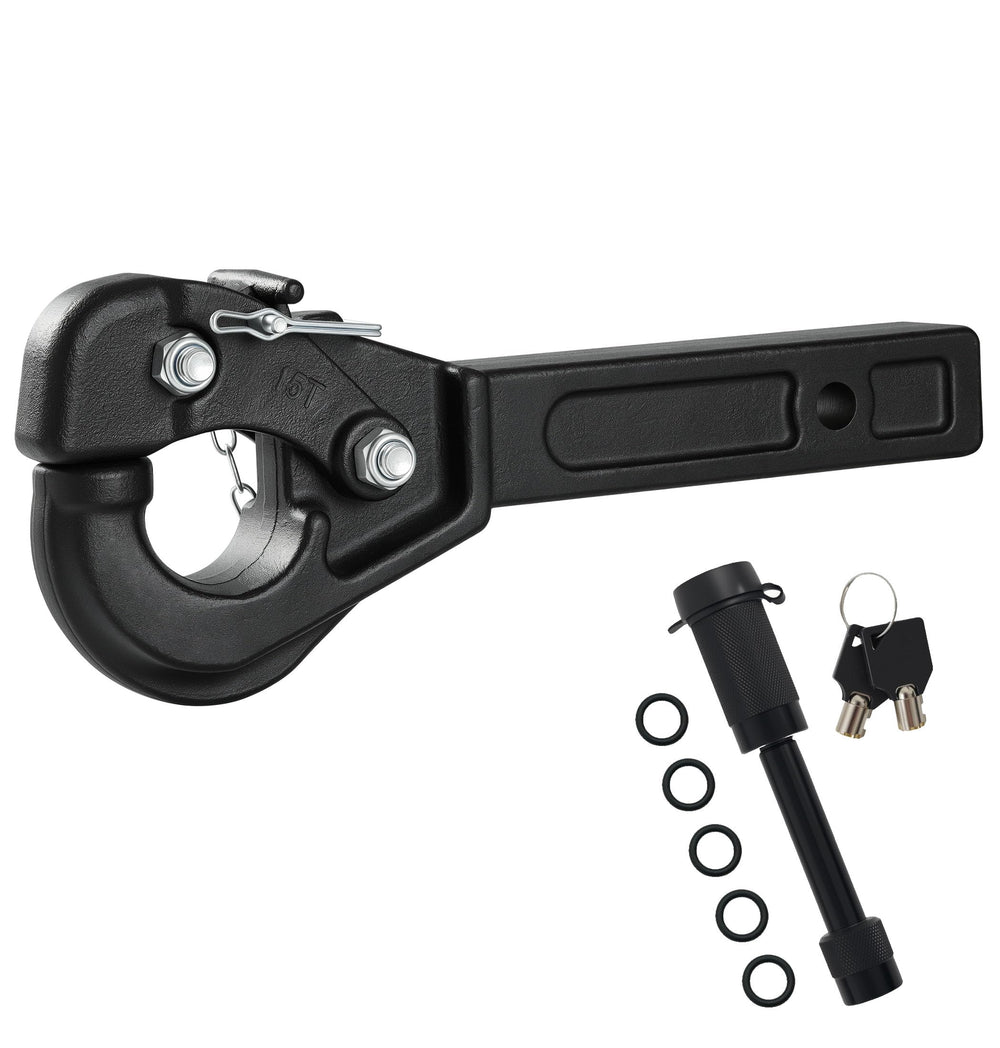 JEXTRA front view of pintle hitch showing forged hook and powder coat protection