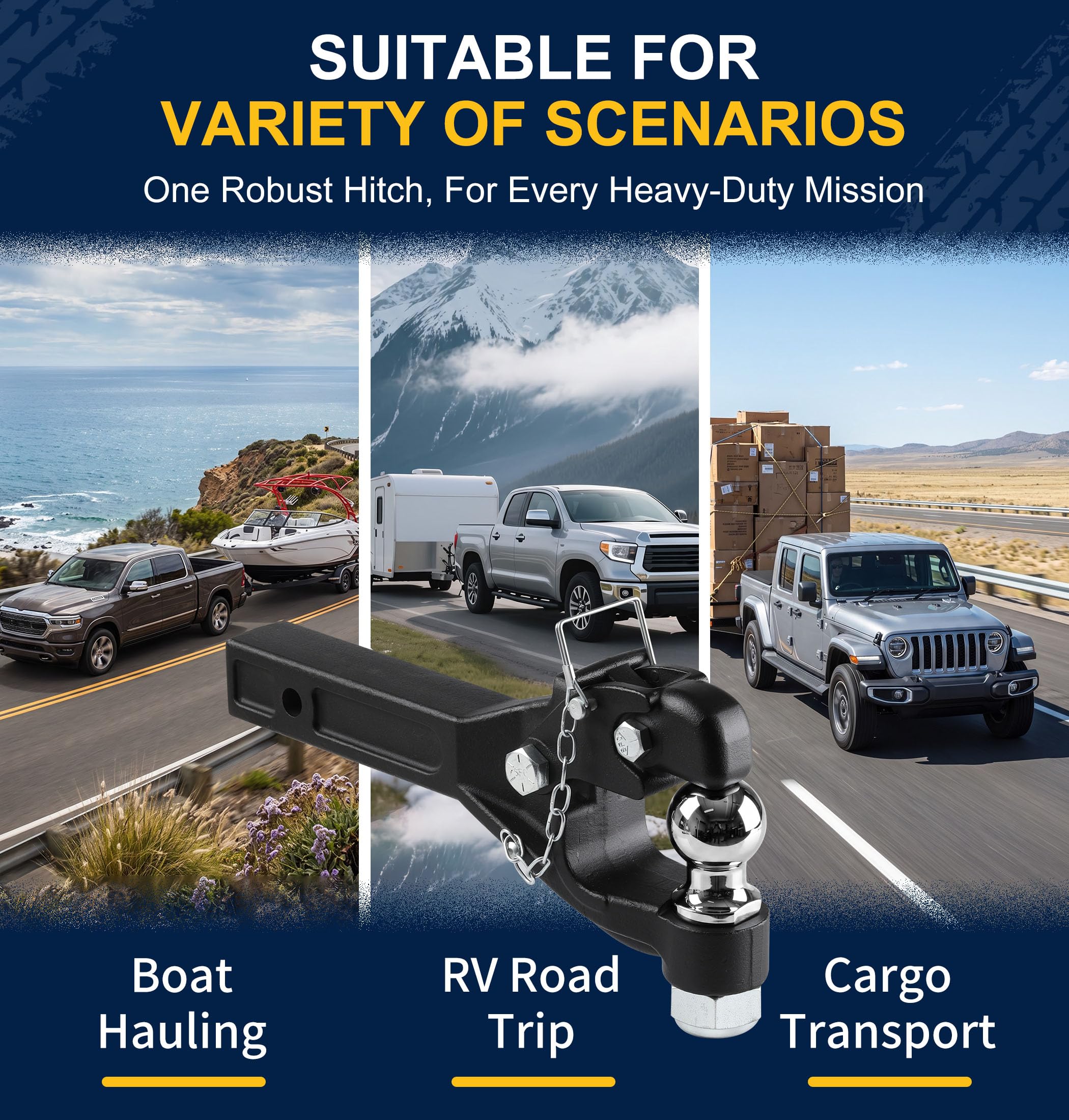 JEXTRA hitch installed on truck 2-inch receiver demonstrating fit and use