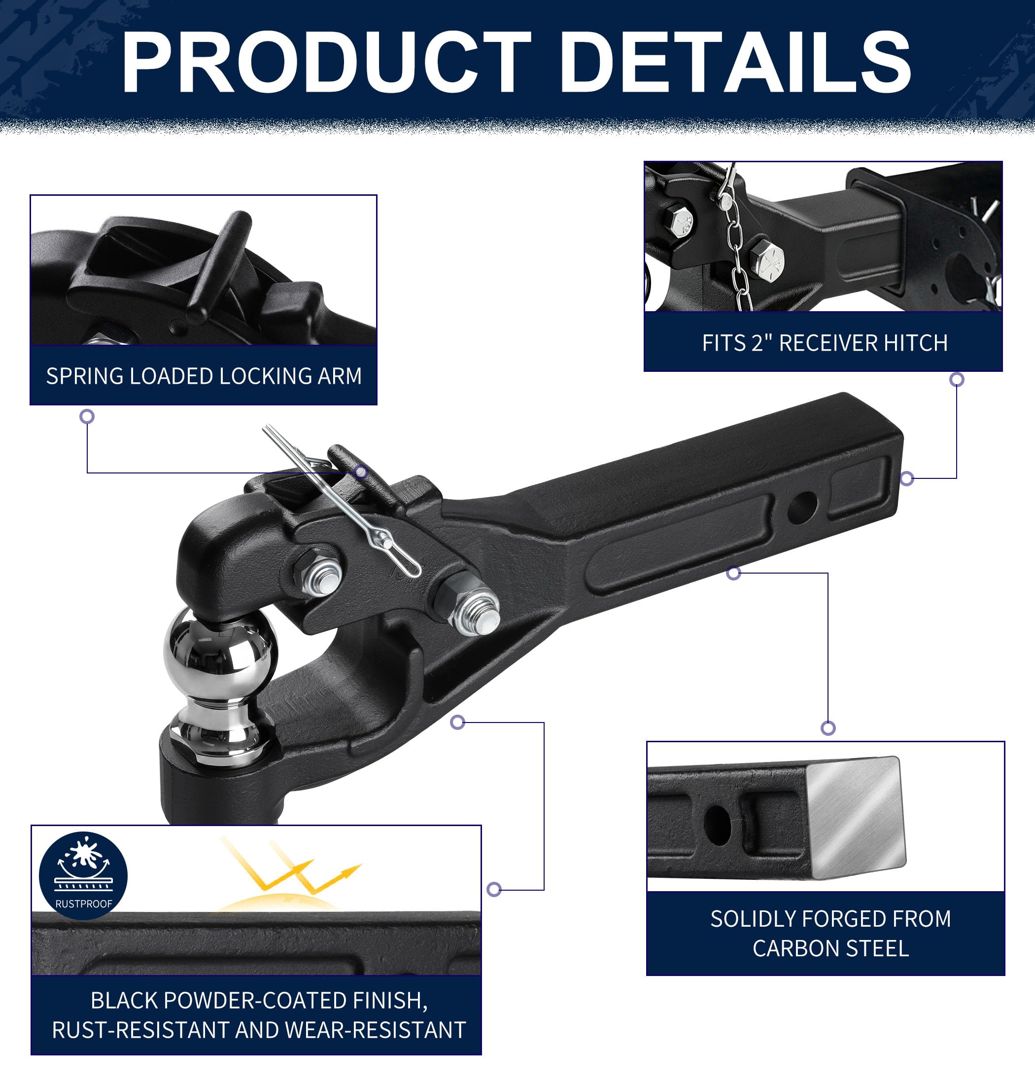 JEXTRA locking-pin mechanism detail illustrating secure attachment and safety