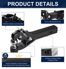 JEXTRA locking-pin mechanism detail illustrating secure attachment and safety