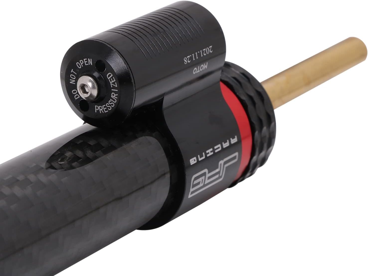 JFG RACING installed under fork showing clearance and safe steering movement