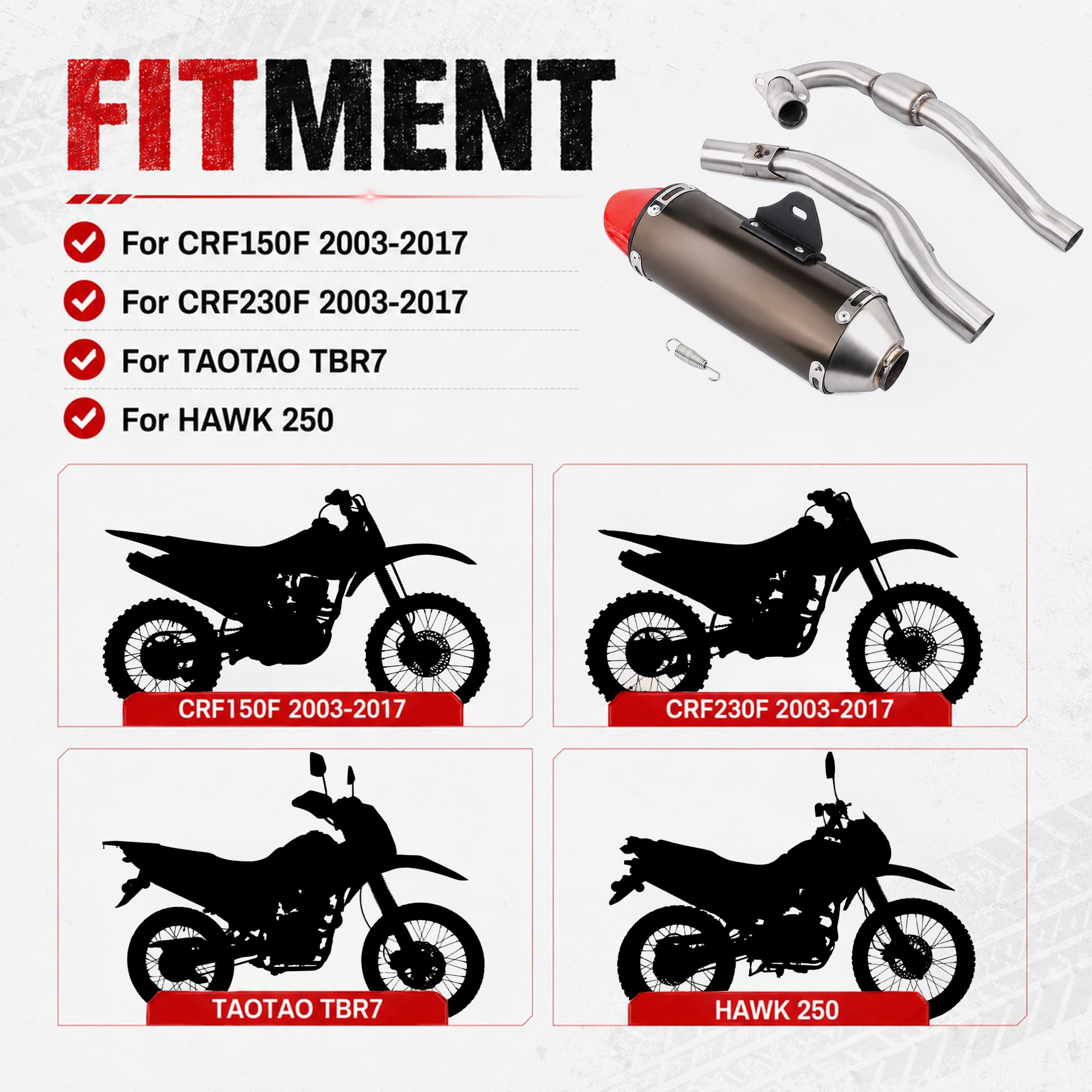 JFG RACING exhaust mounted on HAWK 250 illustrating fit and upgraded sound