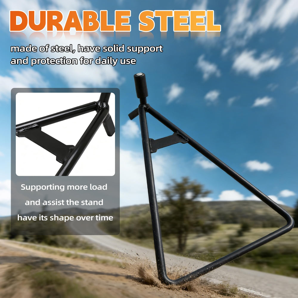 JFG RACING stand next to hand showing compact portability and scale