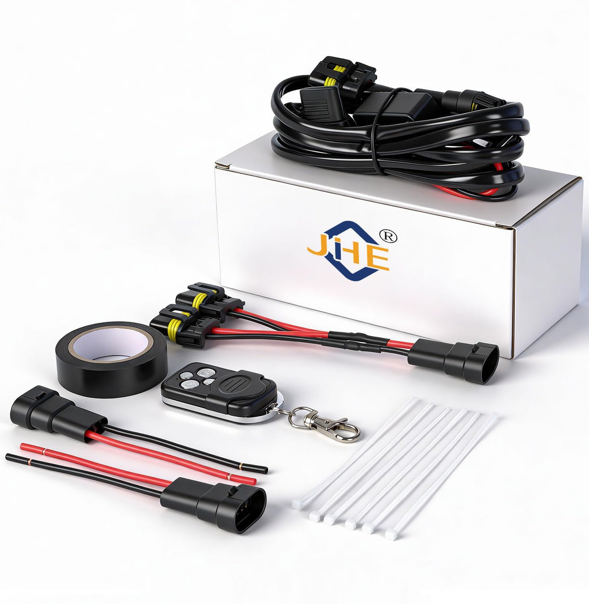 JHE front view of wiring kit showing complete components and easy setup