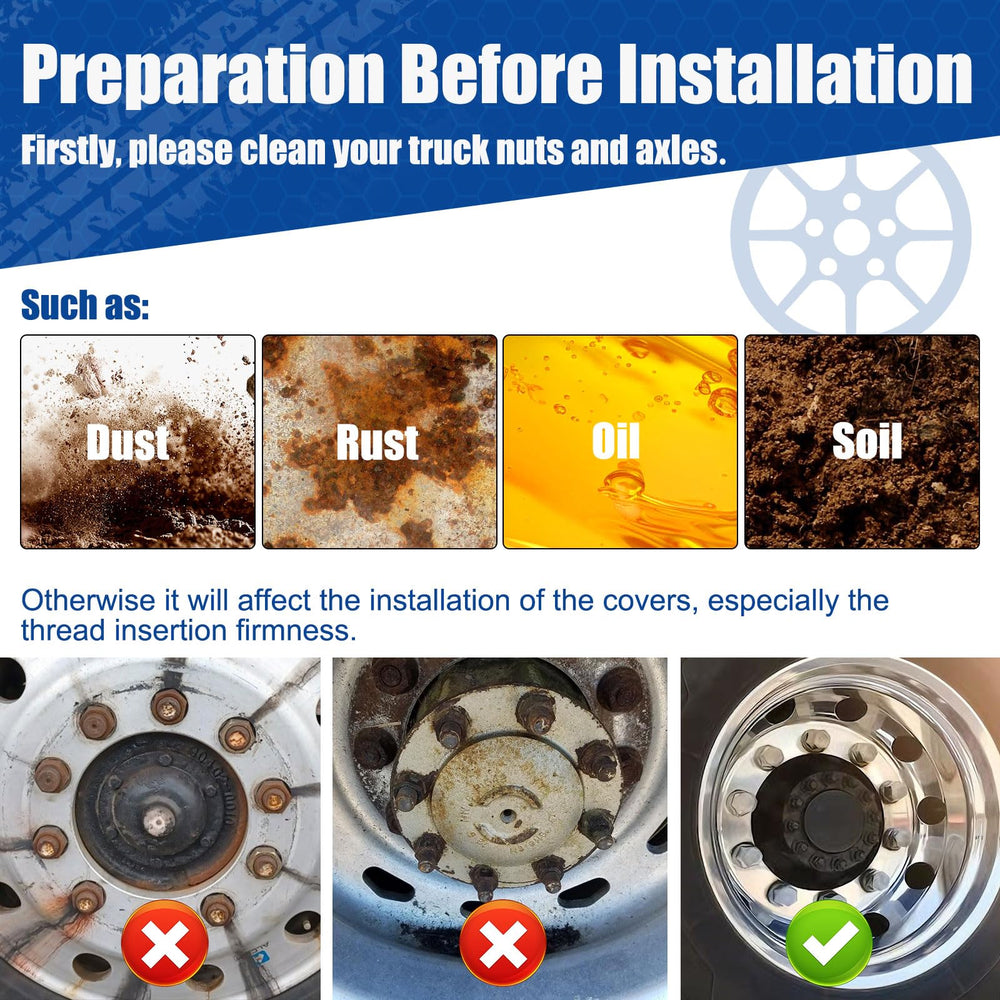JiiinMiiin on a semi truck wheel in road setting, elevates appearance and shields hardware