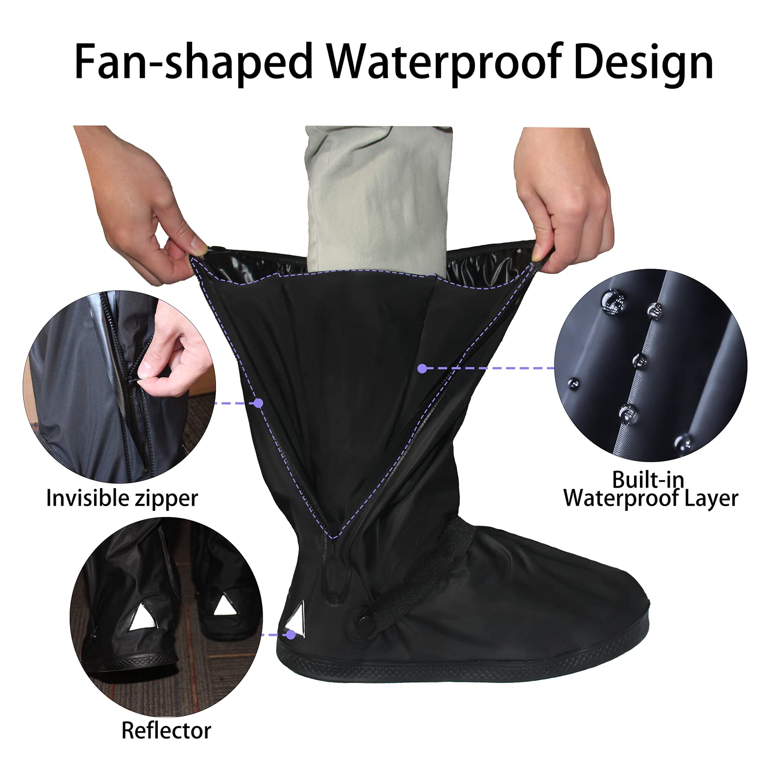 Jikamul folded shoe cover inside waterproof pouch for compact travel storage