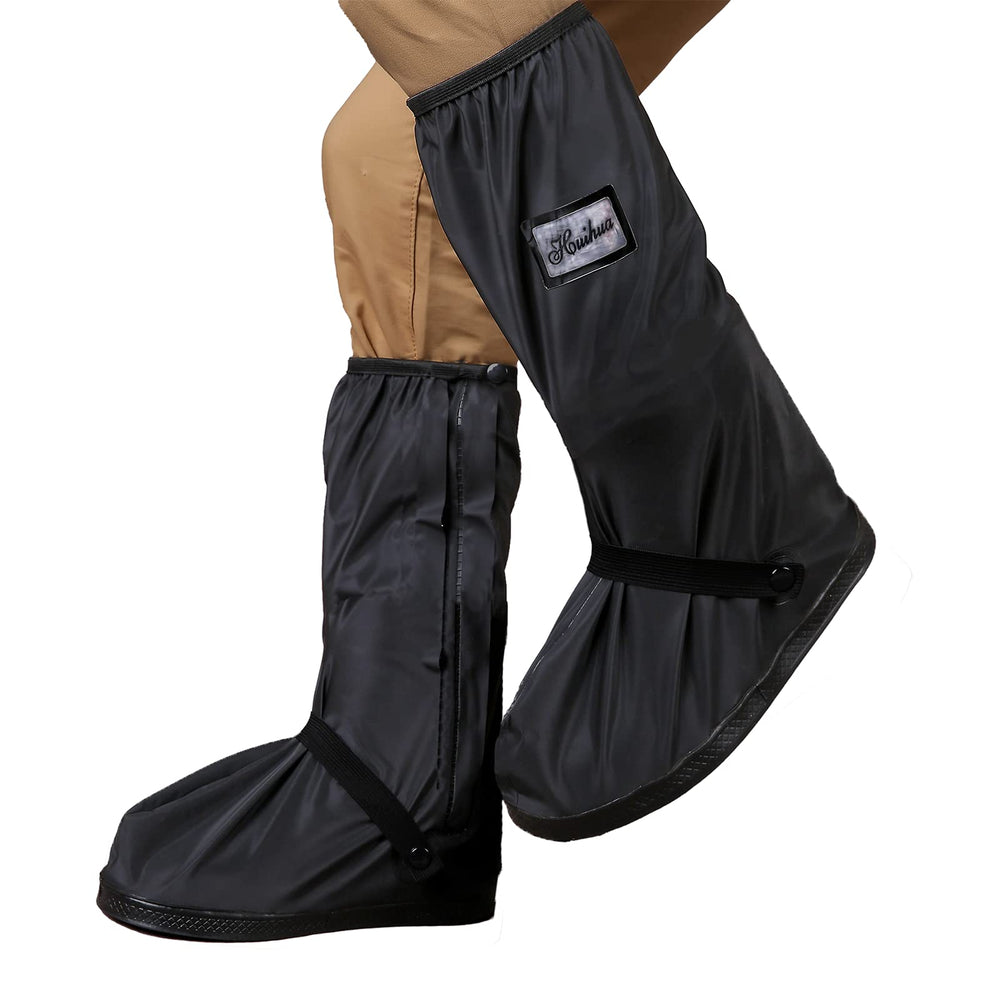 Jikamul front view of black XL shoe cover showing protective silhouette and waterproof benefit