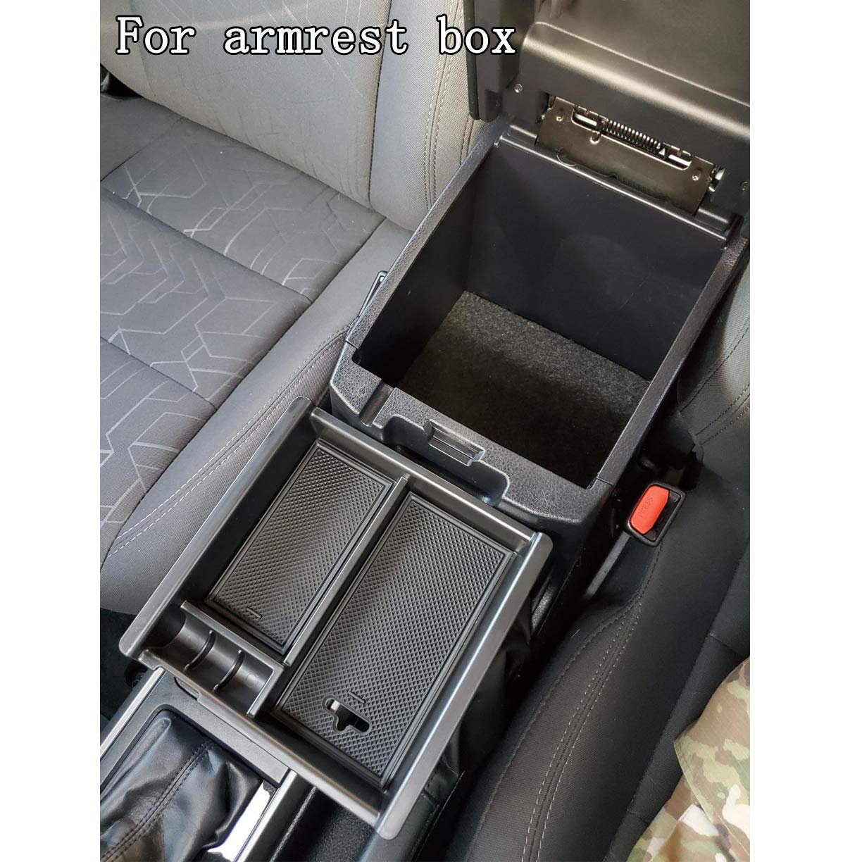 JKCOVER top-down view of tray compartments that organize coins and phone