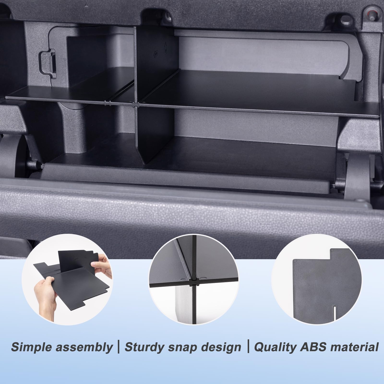 JKCOVER organizer with owner's manual in large compartment demonstrating proper fit