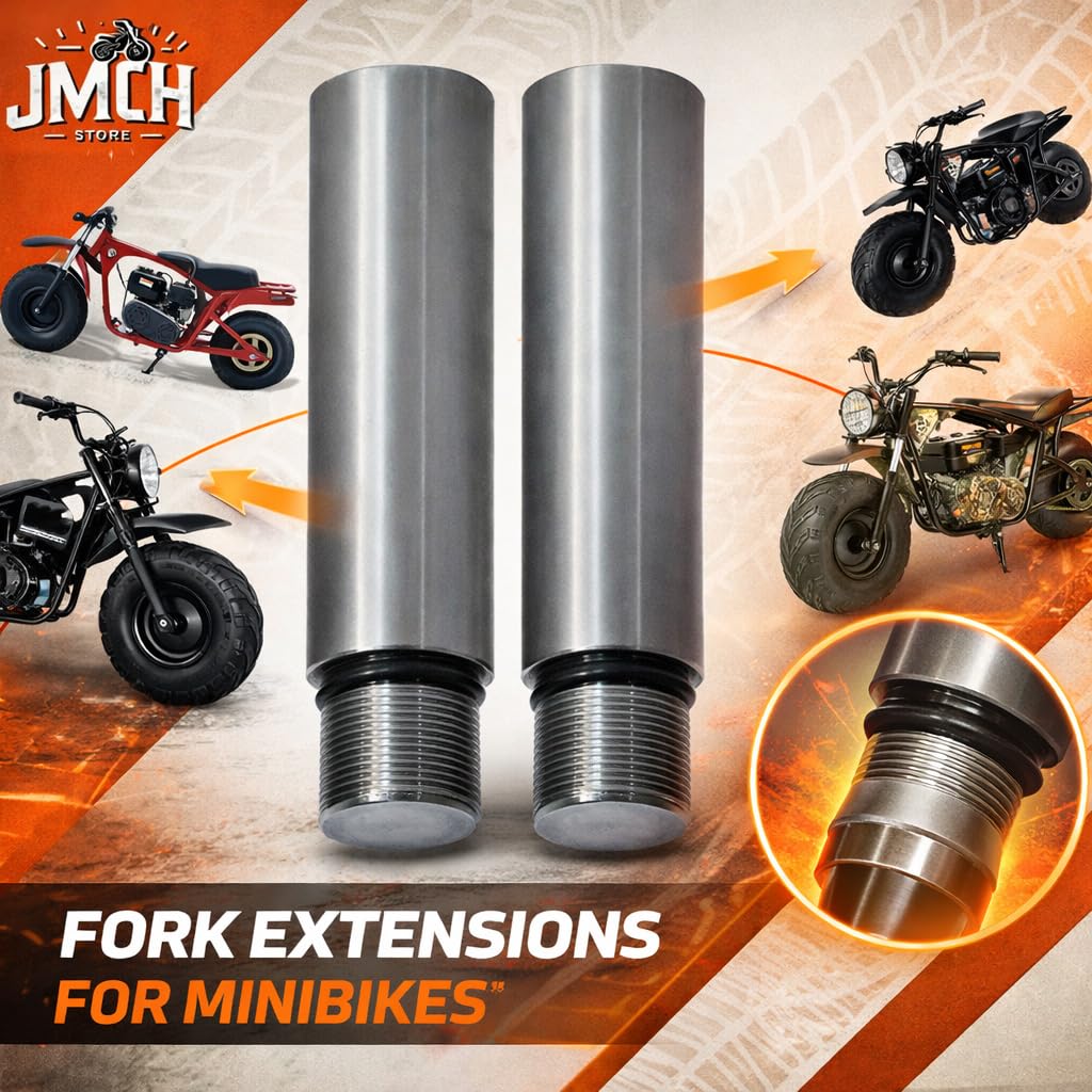 JMCHstore kit installed on Coleman B200 front forks showing lifted clearance