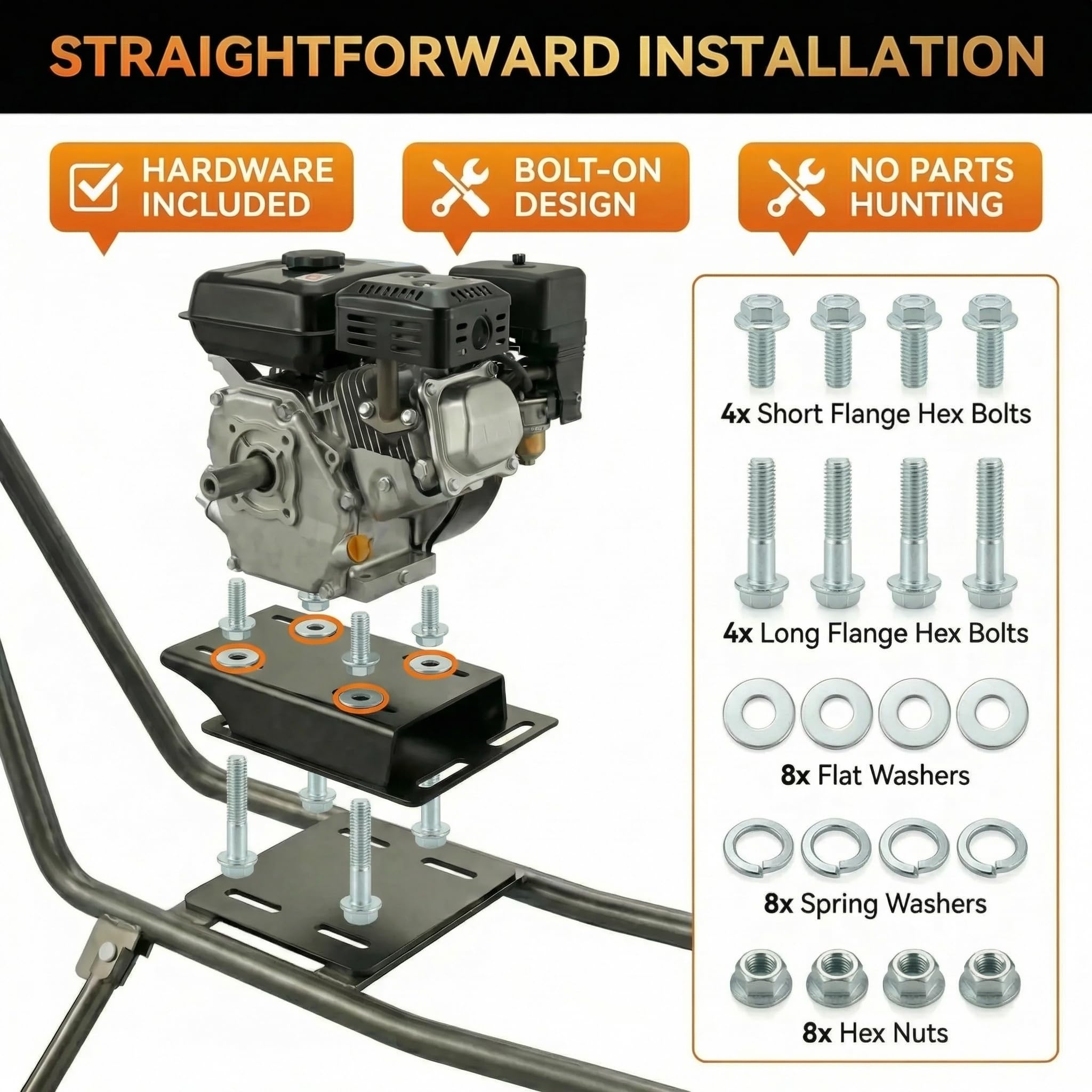 JMCHstore hardware kit and bolts included for faster straightforward installation