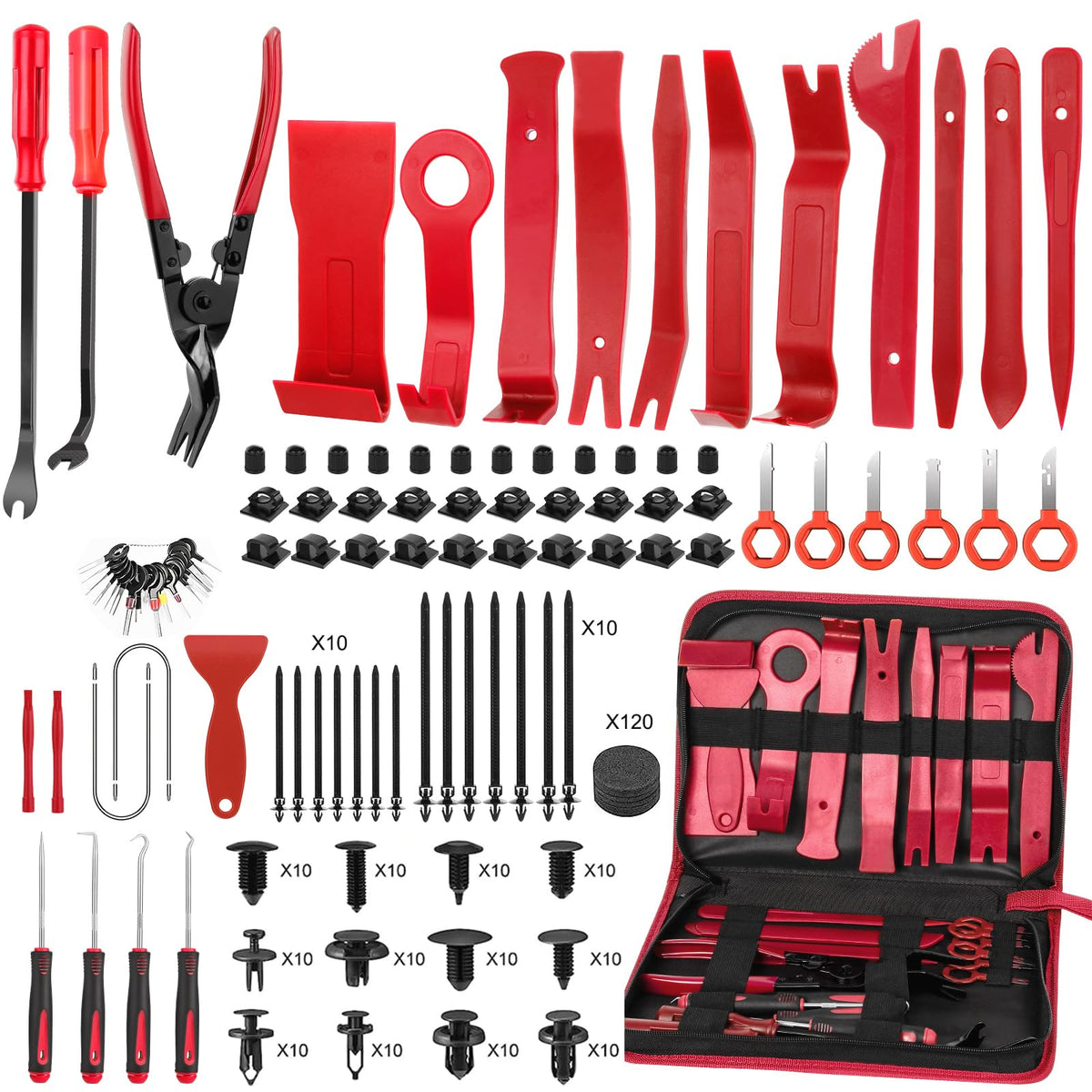 JNLK full kit overview showing tools and clips, clear organization and portability