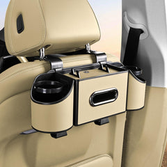 Joezhe front view of back seat organizer showing cup holders and storage, keeps car tidy